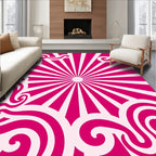 Radiant Swirls Pink Pattern Rug