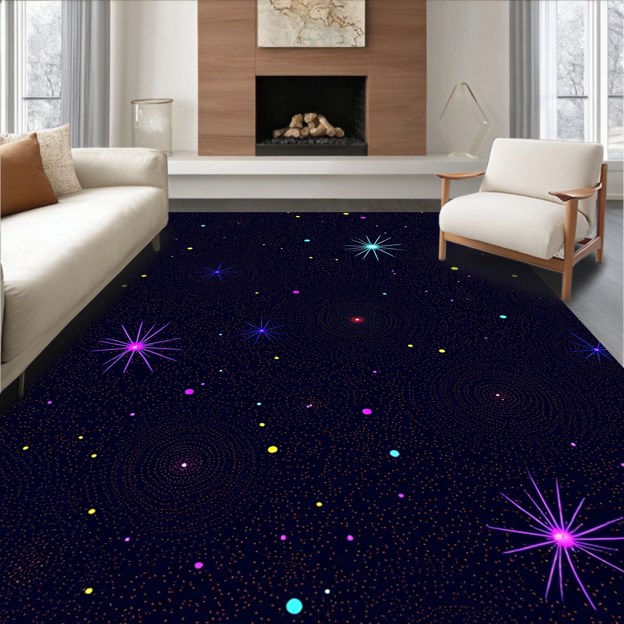 Cosmic Starburst Pattern Rug