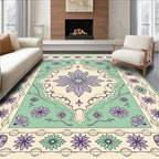 Pastel floral symmetry decorative Rug