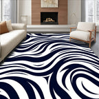 Bold Abstract Zebra Stripe Pattern Rug