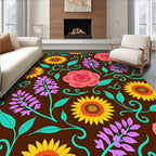 Floral Vines Sunflowers Roses Rug