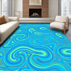 Blue Green Swirl Pattern Rug