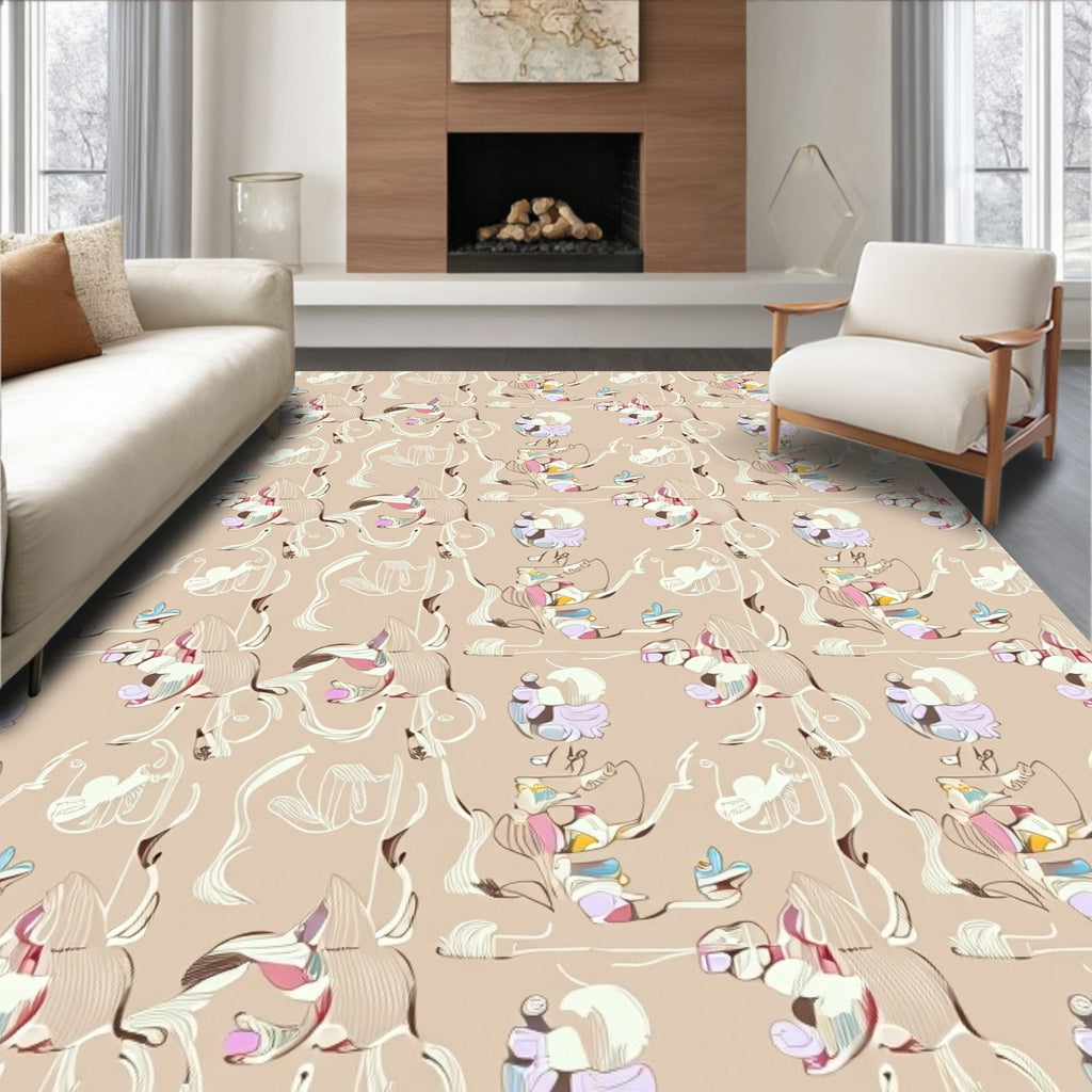 Abstract Whimsical Doodle Patterns Rug