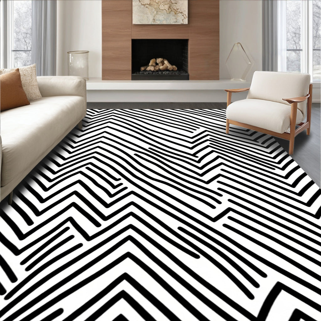 Bold Line Abstract Pattern Rug