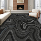 Monochromatic Swirl Marble Pattern Rug