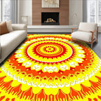 Bright Sunburst Mandala Pattern Rug