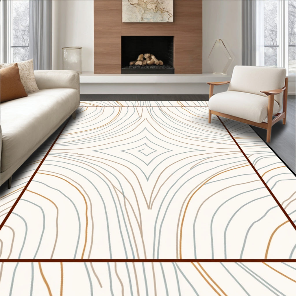 Abstract Wavy Lines Pattern Rug