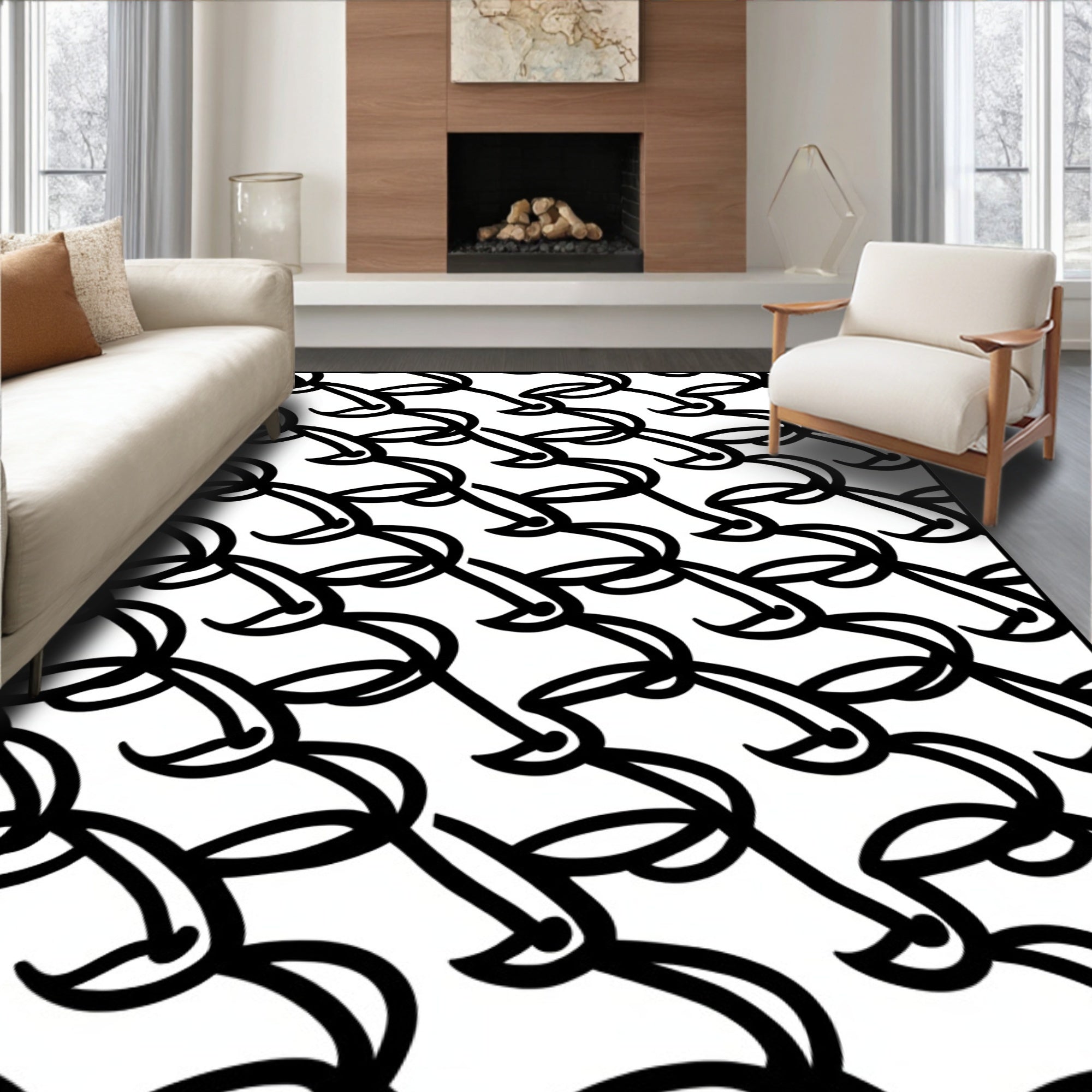 Chain Link Pattern Rug