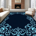 Elegant Swirls Floral Border Design Rug