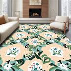 Modern Floral Leaf Abstract Pattern Rug