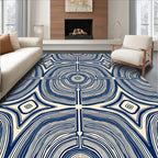 Contoured Labyrinth Nested Diamond Pattern Rug