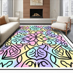 Abstract Kaleidoscope Pastel Pattern Rug