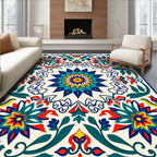 Vibrant Floral Starburst Pattern Rug