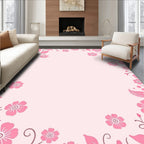Delicate Pink Floral Pattern Rug