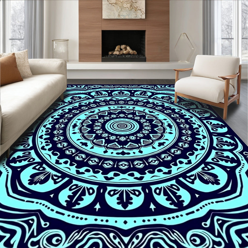 Ornate Floral Mandala With Intricate Symmetry Rug