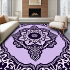 Intricate Floral Mandala Purple Patterned Rug