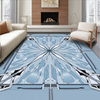 Art Deco Inspired Geometric Snowflake Design Rug