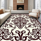 Regal Floral Symmetry Scrollwork Pattern Rug