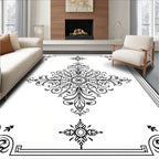 Classic Floral Scroll Mandala Design Rug