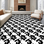 Sharp Black Geometric Repeat Pattern Rug