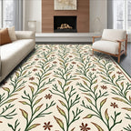 Green Floral Vine Pattern Rug