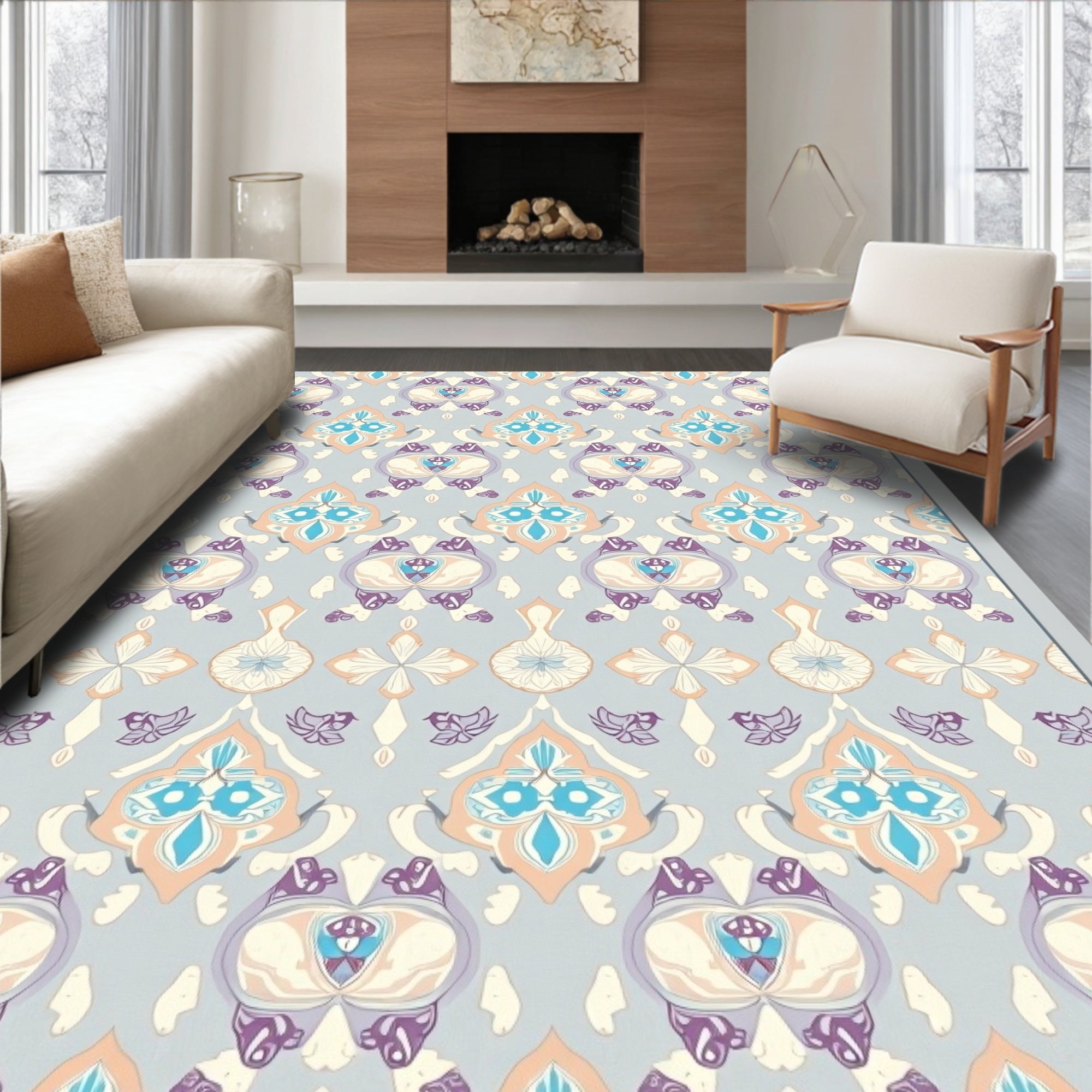 Ornate Paisley Floral Pattern Rug