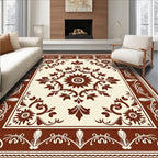 Classic Floral Scrollwork Repeating Pattern Rug