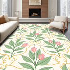 Floral Botanical Damask Pattern Rug