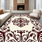 Intricate Baroque Floral Scrollwork Design Rug