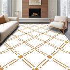 Caramel Lattice Geometric Pattern Rug