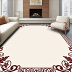 Ornate Floral Scroll Border Rug