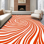 Vibrant Swirl Orange Design Rug