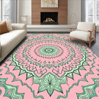 Pastel Pink Mint Mandala Bloom Rug