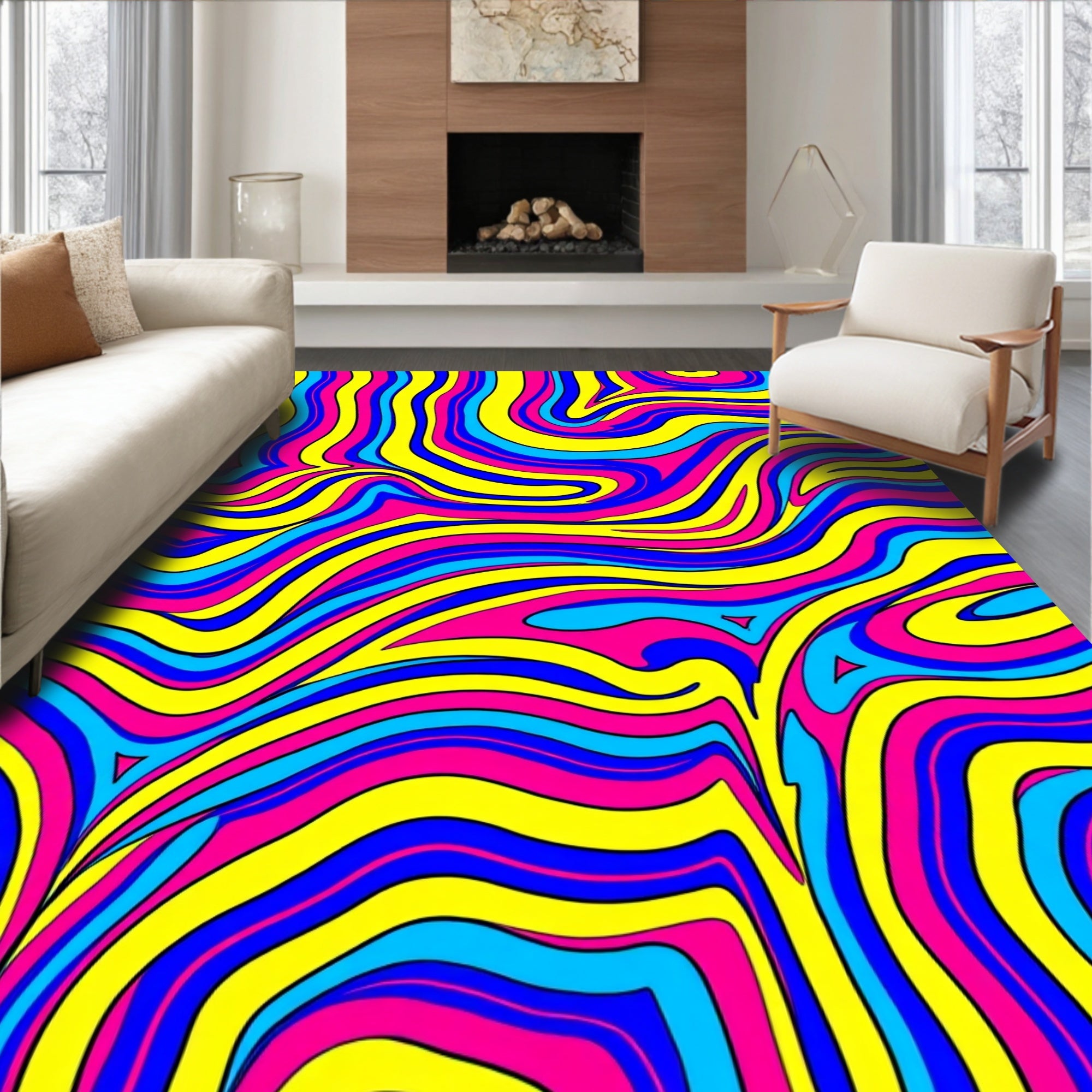 Groovy Swirls Pattern Rug