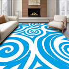Bold Blue Swirl Pattern Design Rug