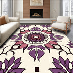 Vintage Purple Floral Mandala Patterns Rug