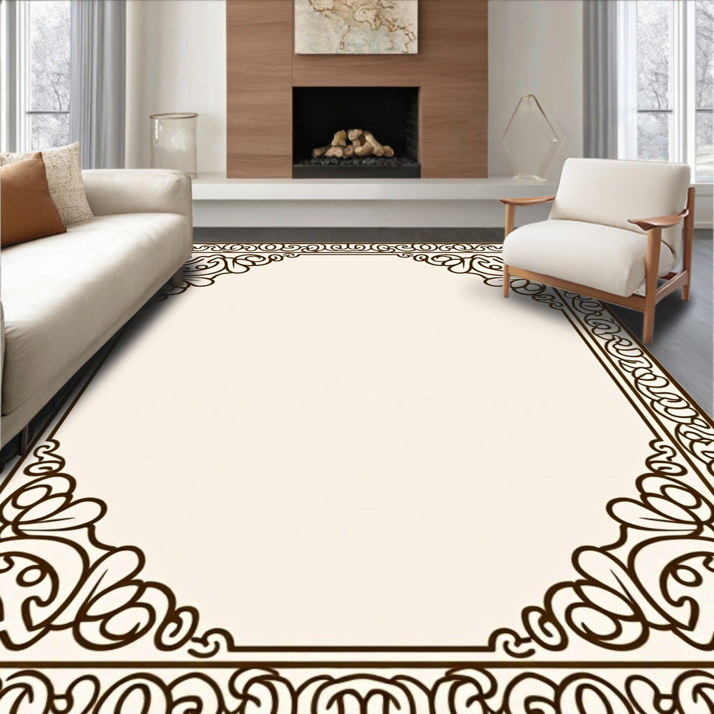 Classic Scrollwork Floral Square Rug