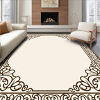 Classic Scrollwork Floral Square Rug