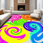 Vibrant Swirl Lollipop Fun Pattern Rug