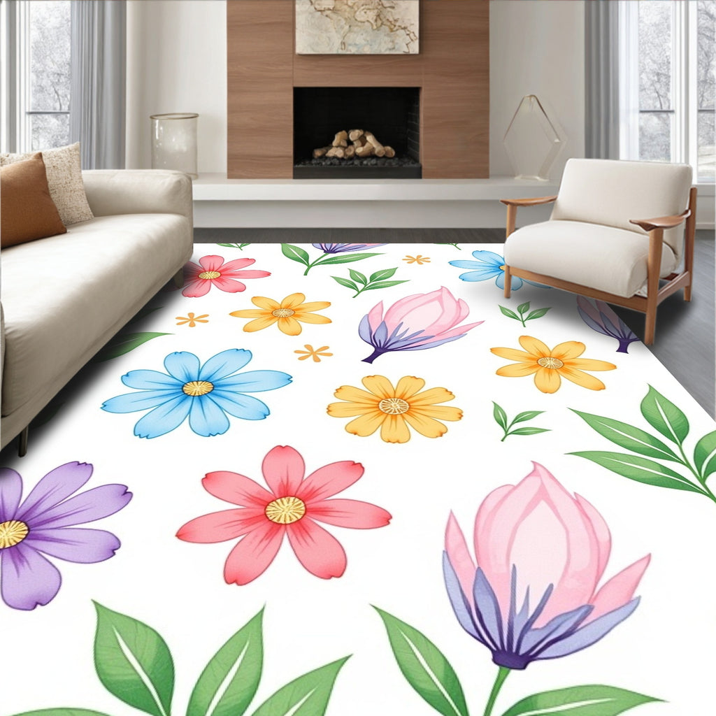 Floral Delight Patterned Accent Rug