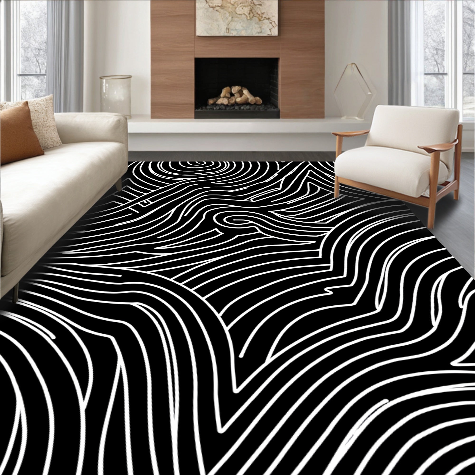 Abstract Swirls Pattern Rug