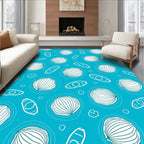 Oceanic Abstract Circles Oval Shapes Rug