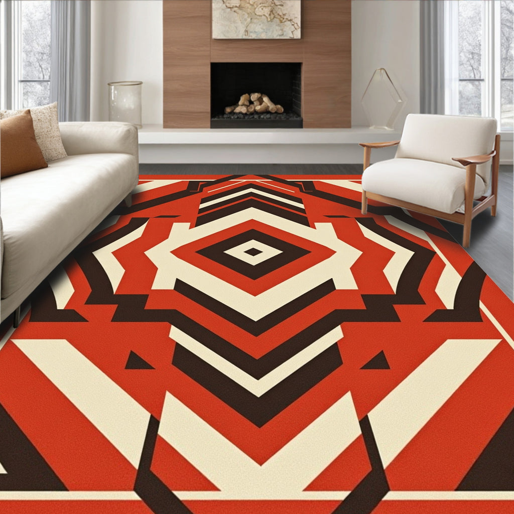 Bold Geometric Abstract Pattern Rug