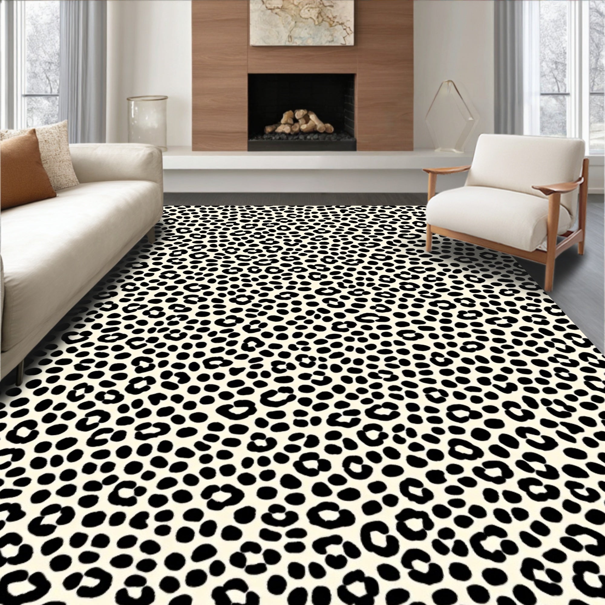 Classic Leopard Spots Pattern Rug