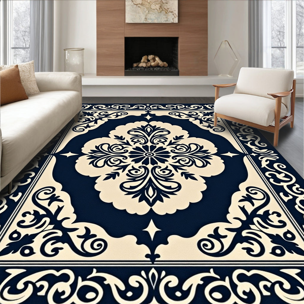 Classic Floral Scroll Design Rug