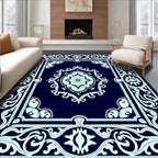 Dark Blue Eye Inspired Intricate Design Rug