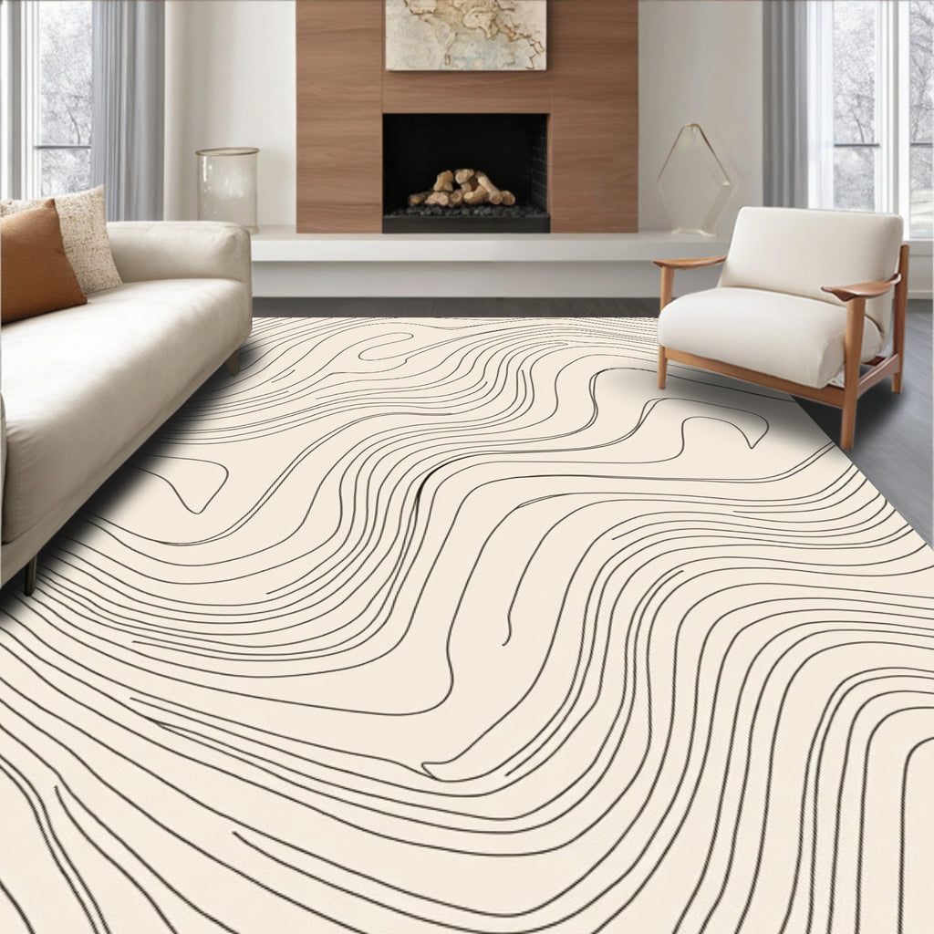 Abstract Contour Line Art Rug
