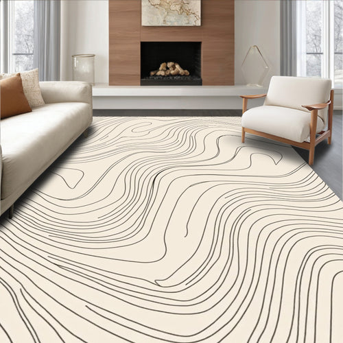 Abstract Contour Line Art Rug