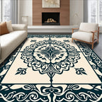 Damask With Intricate Symmetry Pattern Rug