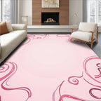 Pink Swirls Curves Pattern Rug